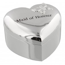 Amore Silverplated Heart Trinket Box - 'Maid of Honour'